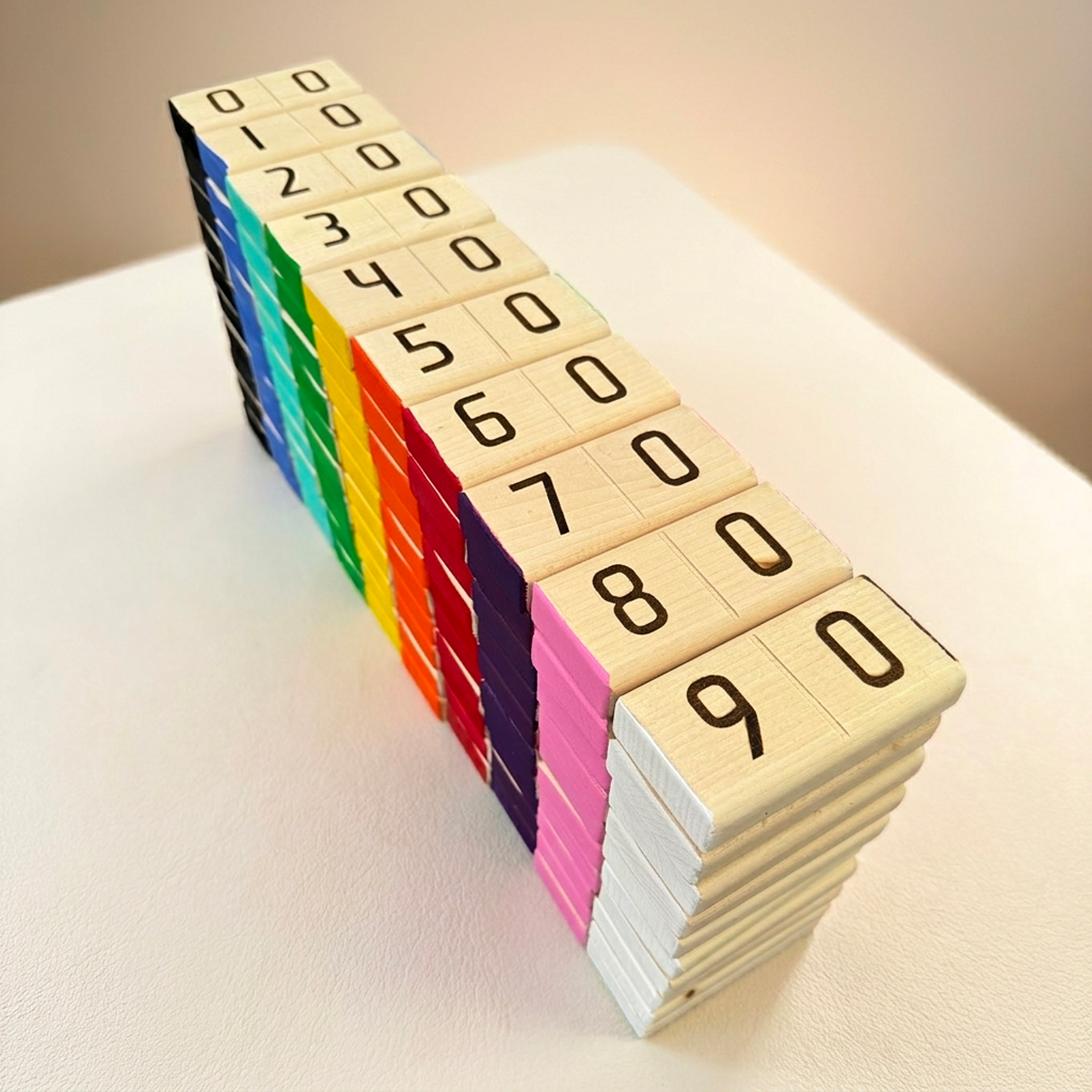 Detail van een gestapelde reeks DeciBlocks