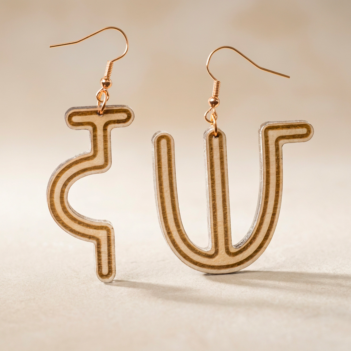 Linear Afaka inspired jewelry detail